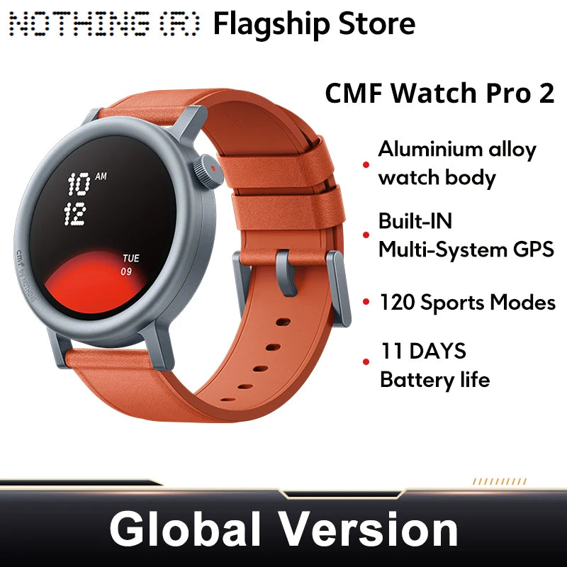 CMF by Nothing Watch Pro 2 Global Version BLUETOOTH CALLS 1.32'' AMOLED 60 FPS Display 11 Days Battery life SpO₂ Monitors GPS