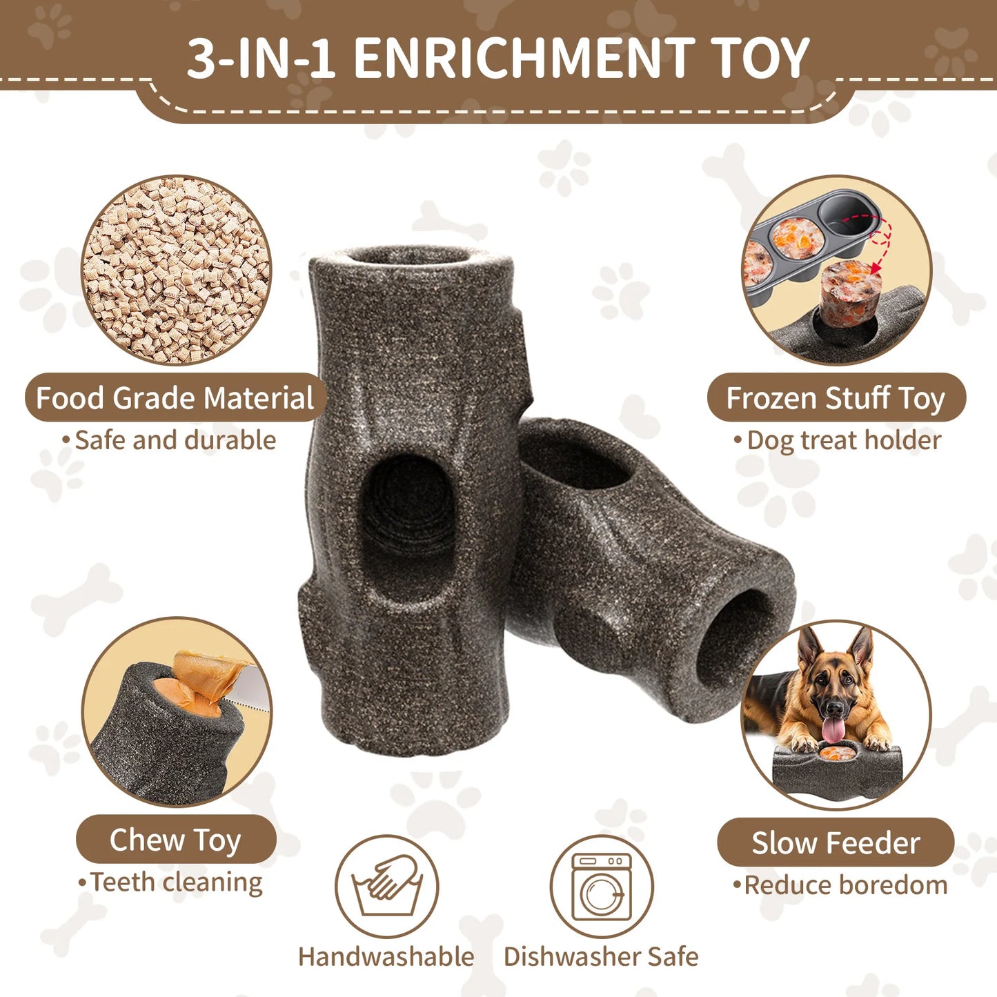 Indestructible Dog Toy for Aggressive Chewers, Frozen Treat Holder with Molds to Keep Large Dogs Busy & Reduce Anxiety