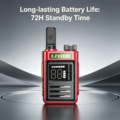 Mini Walkie Talkie 2 Pack Rechargeable Long Range Two Way Radio Type-C Charging 16 Channels Clear Audio for Business Outdoor
