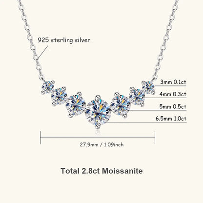 U-Smile Moissanite Necklace D VVS1 for Women D Color Sparkling Lab Diamon Luxury Necklaces 925 Sterling Silver with Certified