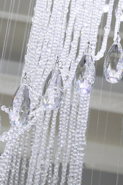 Modern Room Lights Spiral K9 Crystal Chandelier Staircase Creative LED Hanging Lamp Hotel Villa Decoraction Large Pendant Light