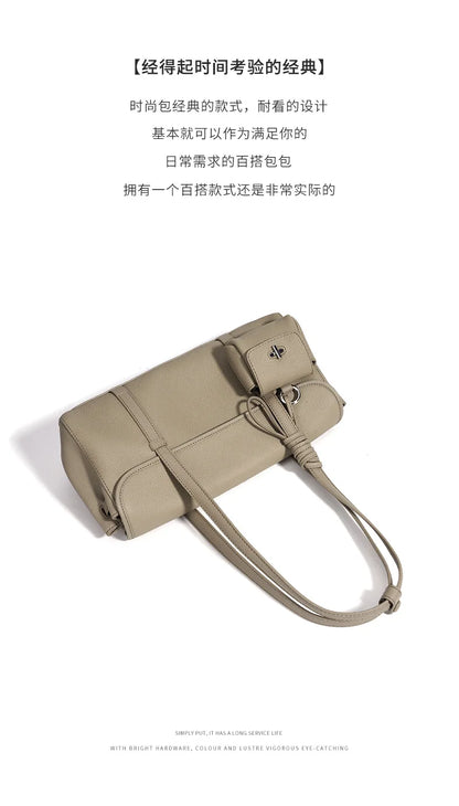 Women's Genuine Grade Cowhide Leather Fashion Tote Handbag Luxury Designer Brand Ladies Shoulder Underarm Bag for Woman 2026 New
