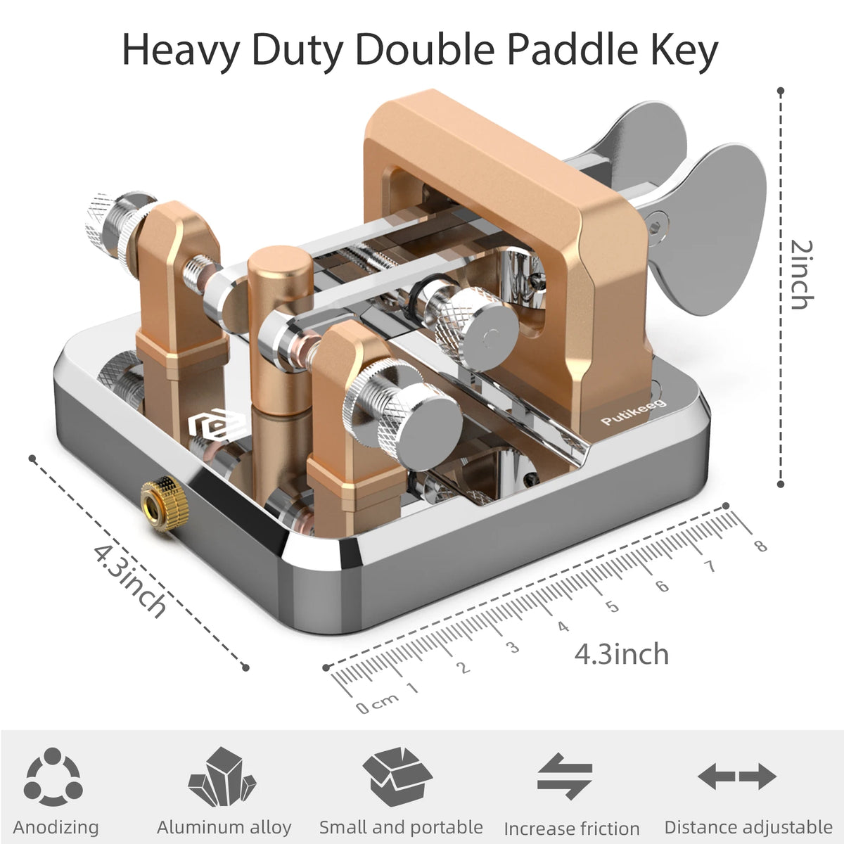 Putikeeg Auto Morse Keyer Double Oars Telegraph Key CW key for amateur radio users