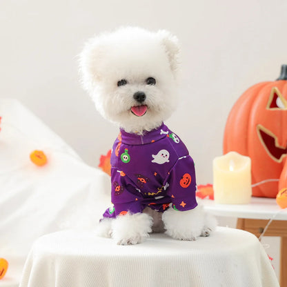 Girl Halloween Pajamas Apparel For Small Dogs Chest Closed Pet Indoor Home Wear Clothes Overall Tracksuit Chihuahua Yorkshire