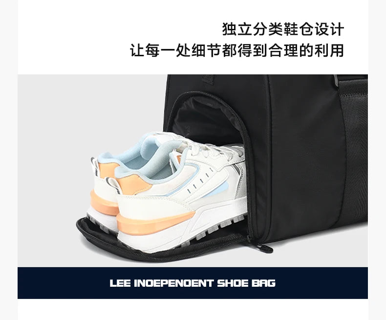 LEE Smart Gym Duffel Bag with Shoe Compartment Dry Wet Bag Men Women Waterproof Large Size Sport Training Luggage Travel Bag