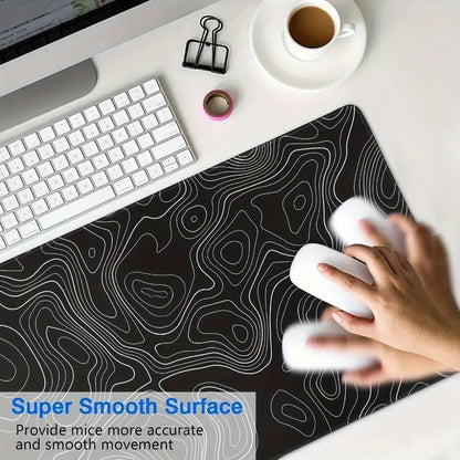 Professional Gaming Topographic Shape Gaming Mouse Pad Anti-Slip Wear-Resistant Keyboard Pad Office Keyboard Desk Mat Office Use