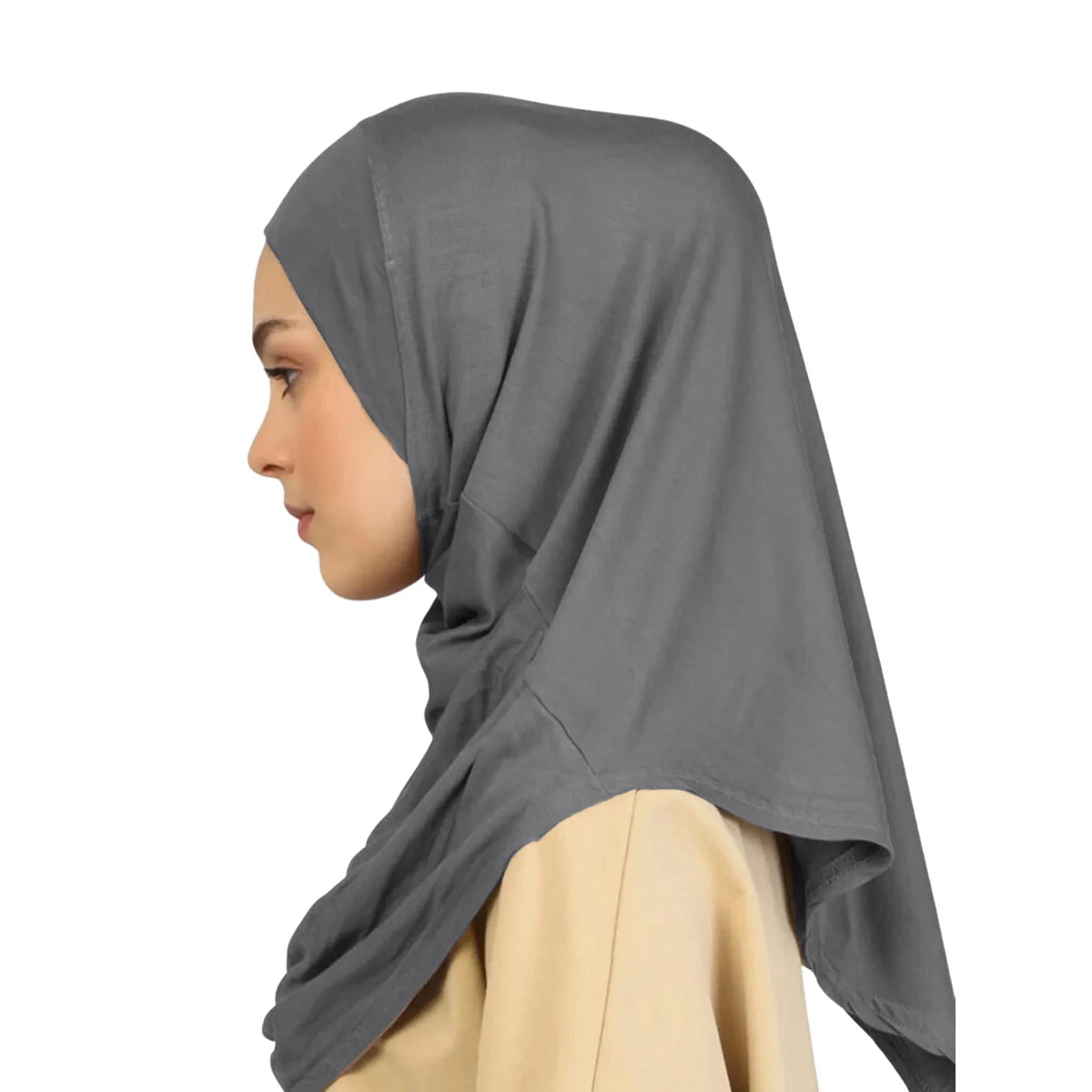 New Ready To Go Wear Instant Hijab for Women Solid Color Hemp Headscarf Neck Cover Sports Hijabs Pinless Islam Shawls and Wraps