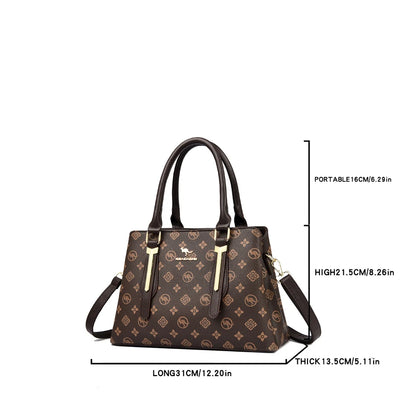 Luxury Women Handbag Fashion Print Large Capacity Shoulder Crossbody Bag Leisure Designer Soft Leather Ladies Purses and Handbag