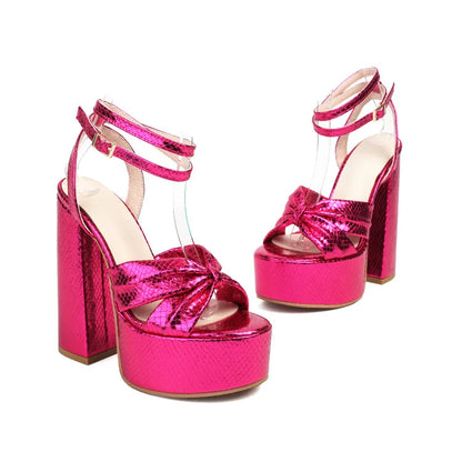 NASBAVI Luxury Summer Shoes for Women Sandals Platform High Heels Pink Silver Gladiator Flip Flops Female Party Wedding Shoes