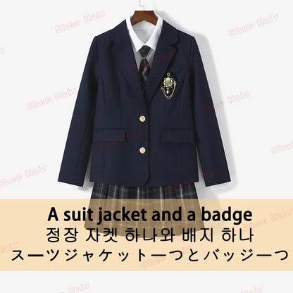 JK Japanese School Uniform Jacket Girls Multicolor Graduation Outfit for Harry Magic Academy with Sexy Pleated Skirt Tie Set New