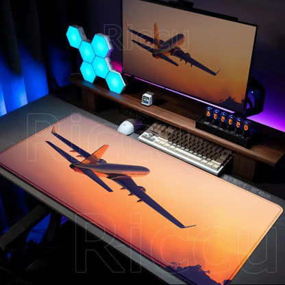 New Many Wallpaper Airplane Speedometer Mousepads Large 900x400mm Non-slip Mouse Pad Office Desk Mat Pc Gamer Table Mousepad XXL