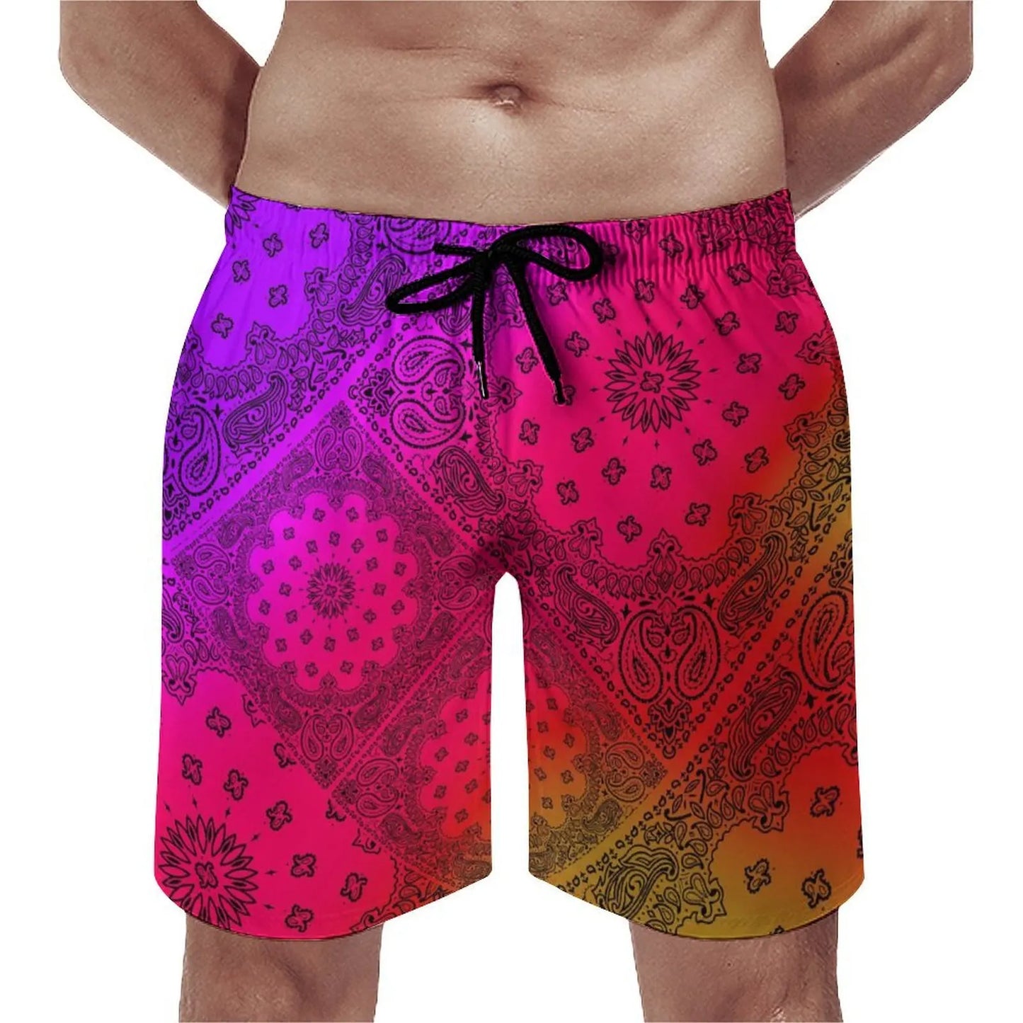 Customizable Bandana Men'S And Women'S Swimsuits Women One Piece Swimsuits Men Swimming Trunks And Beach Couple Outfits