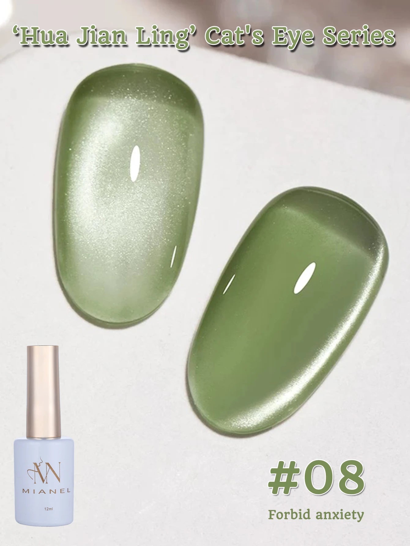 MIANEL 12ML Hit Product Gold Amber Cat Eye Gel Nail Polish 2026 New Blue Glass Beads Cat Eye Gel Nail Green Nails 1-21pcs