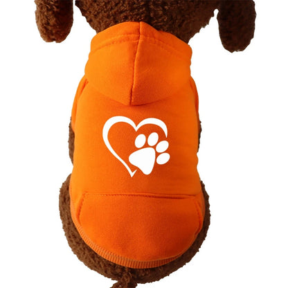 Autumn and Winter Pet Clothes Warm Doggy Clothing Puppy Sweatshirt Sport Pocket Hoodies for Small Dogs Cats Soft Fleece Sweater