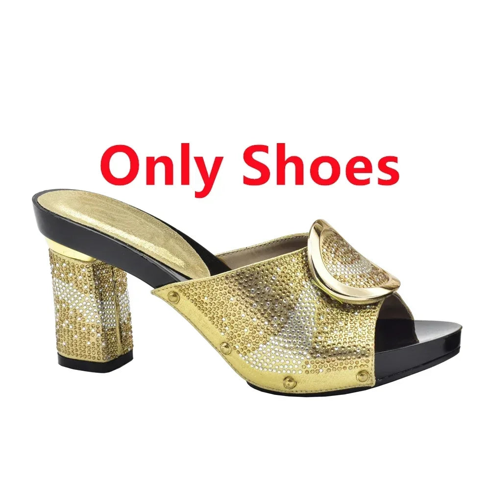 New Shoes and Bag Set African Sets Green Color Italian Shoes with Matching Bag for Women Nigerian Shoes and Bag Set for Wedding
