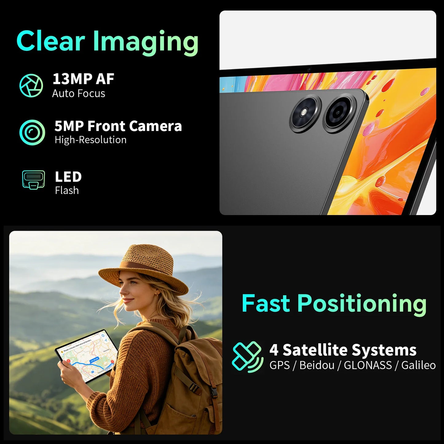 Teclast P50T Android 16 Tablets PC 90Hz 11 inch TDDI UNISOC T7250 Octa Core 3GB RAM+13GB Expansion 128GB ROM 8000mAh GPS Tablet