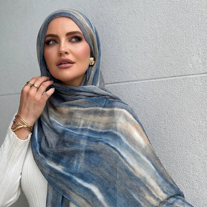 Women Big Size Plain Solid Cotton Rayon Crease Hijab Scarf Lady High Quality Wraps and Shawls Musulman Headband Islamic Turban