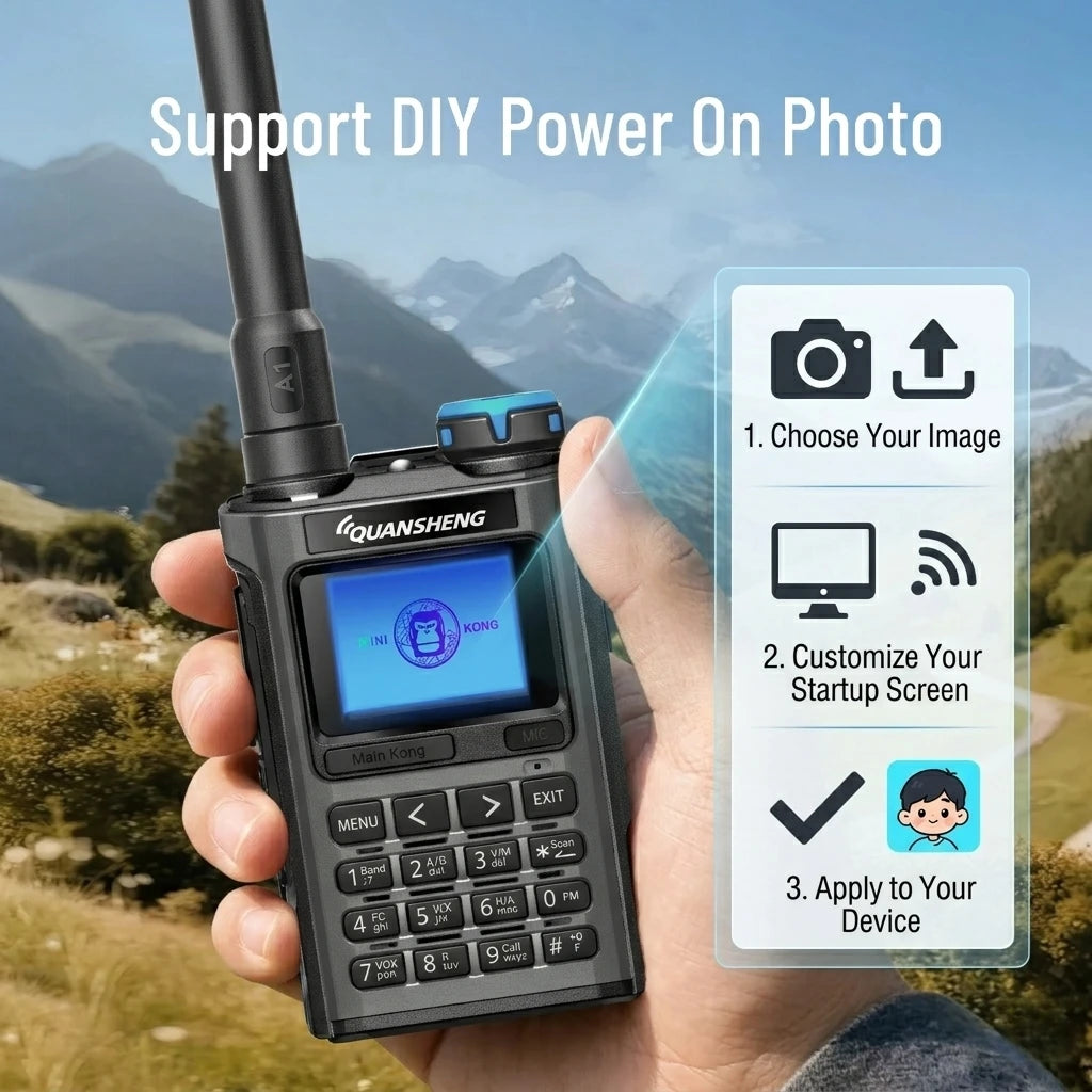 Quansheng K1 Kong Mini 5W Air Band 200Ch Communication Radio 10Km Long Range Walkie Talkie