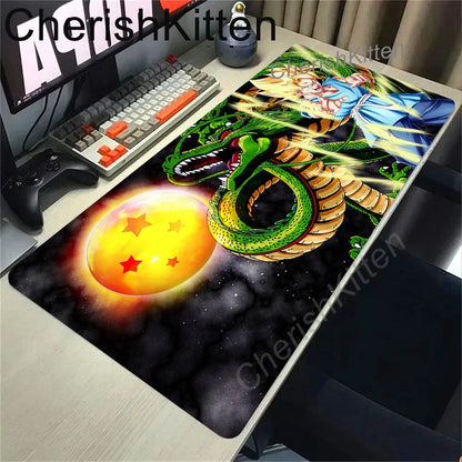 Anime Dragon Ball Mousepad HD Printing Computer Gamers Locking Edge Non-slip Mouse Pad XL Super Saiyan Goku Keyboard PC Desk Mat
