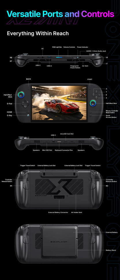ONEXPLAYER X2 Mini Pro 3-in-1 Handheld Game Console AMD Ryzen AI Max+388 8.8 Inch Windows 11 Portable Gaming PC Tablet Laptop