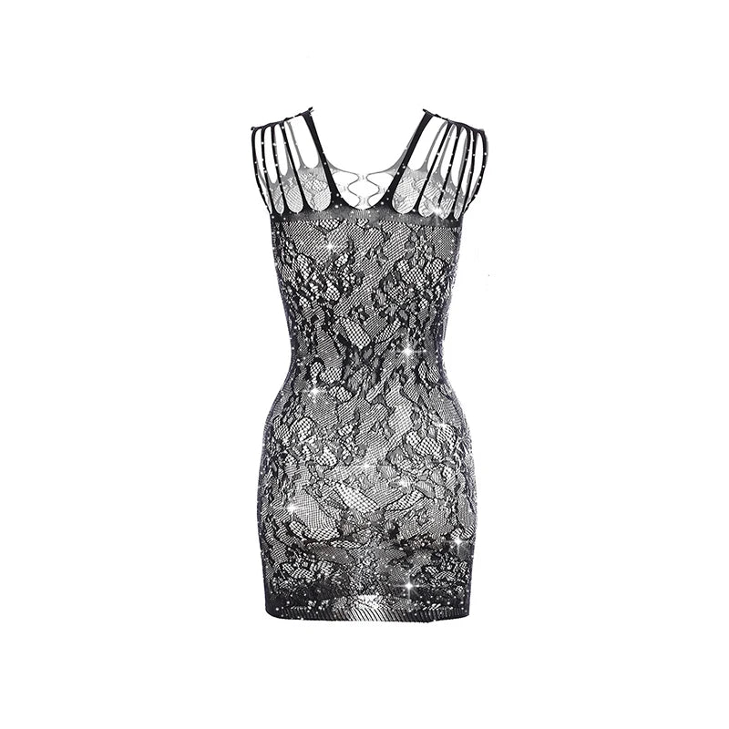 1PC Sexy Women Fishnet Cover Up Without Bikini Hollow Out Bodycon Dress  See Through Beachwear Summer Women's Swimwear T668