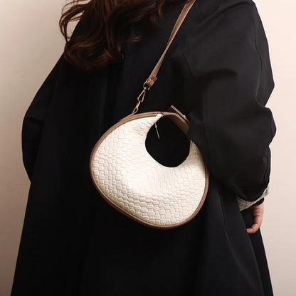 Fashion Black Half Moon Bag Luxury Pu Leather Ladies Purses and Handbags Crossbody Women Shoulder Bags