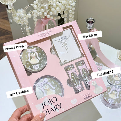 JOJO DIARY Ballet Day Series Makeup Gift Box Fitting Base Makeup Colored Lipstick Necklace Gift Giving