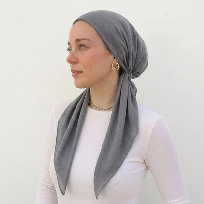 New Solid Cotton Linen Elastic Headscarf Cap Women Elastic Muslim Instant Hijab Bottoming Cap Muslim Headscarf Undercap HeadWrap