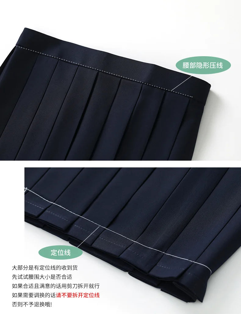 Navy Blue JK Uniform, Red Tie Three Basic Sailor, Short/long Sleeve Japanese School Uniforms For Girls Pleated Skirt JK Sets