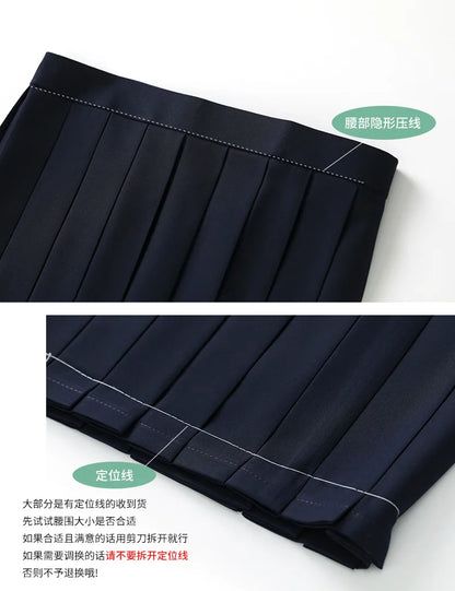 Navy Blue JK Uniform, Red Tie Three Basic Sailor, Short/long Sleeve Japanese School Uniforms For Girls Pleated Skirt JK Sets