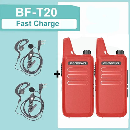 1/2PCS Baofeng BF-T20 Walkie Talkie Mini Micro USB Charging Portable Two Way Radios Upgrade Of BF-C9 KD-C1 For Hunting Kid’s Toy
