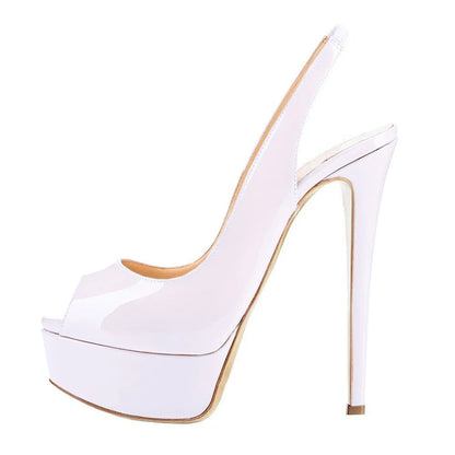 LOSLANDIFEN New 14CM Platform Super High Heels For Woman Sexy Open Toe Sandals Gladiator Party Dress Women Shoes Plus Size 42