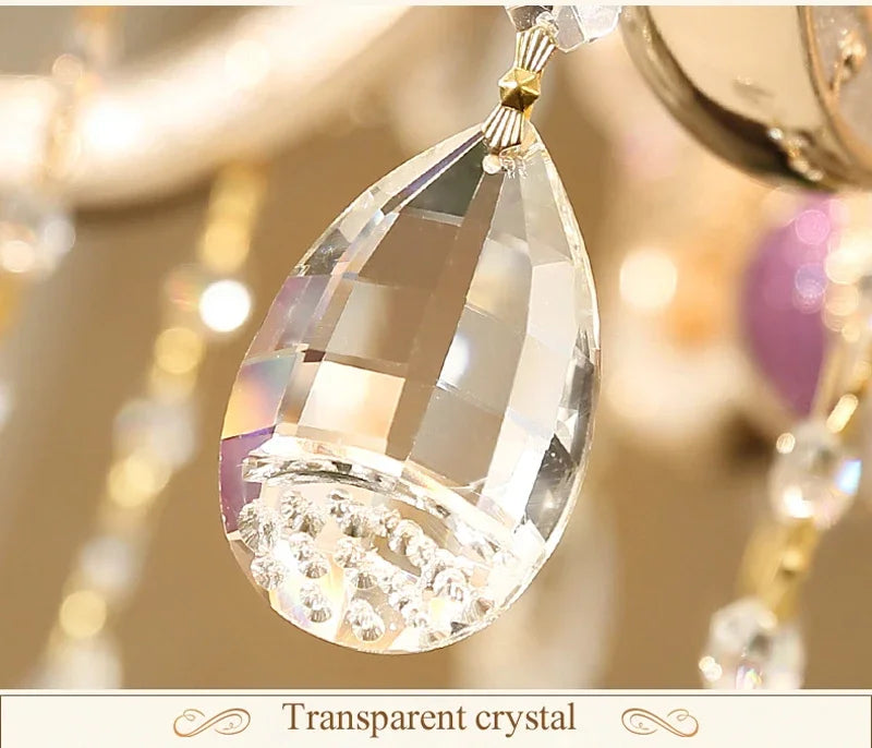 Zinc Alloy Crystal Chandelier Modern Living Room Decoration  Lighting European Restaurant Bedroom Candle  Lamps