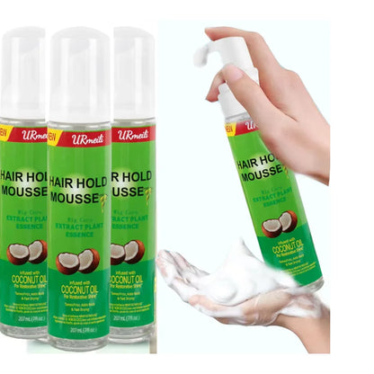 207ml Olive Oil Curly Hair Styling Mousse, Strong Hold Anti-Frizz Hair Foam, Curl Defining Mousse for Women Natural Hair & Lace