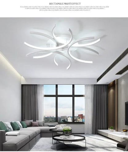 Modern Led Chandelier Lights White Ceiling Lamp Bedroom Circle Attic Living Dining Room Kitchen Interior Light Fixture