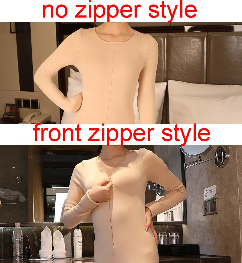 Unisex Autumn Winter Back Open Bodystocking Without Thin Thick Fleece Catsuit Bodysuit Tights Leotard Conjoined Jumpsuit Unitard
