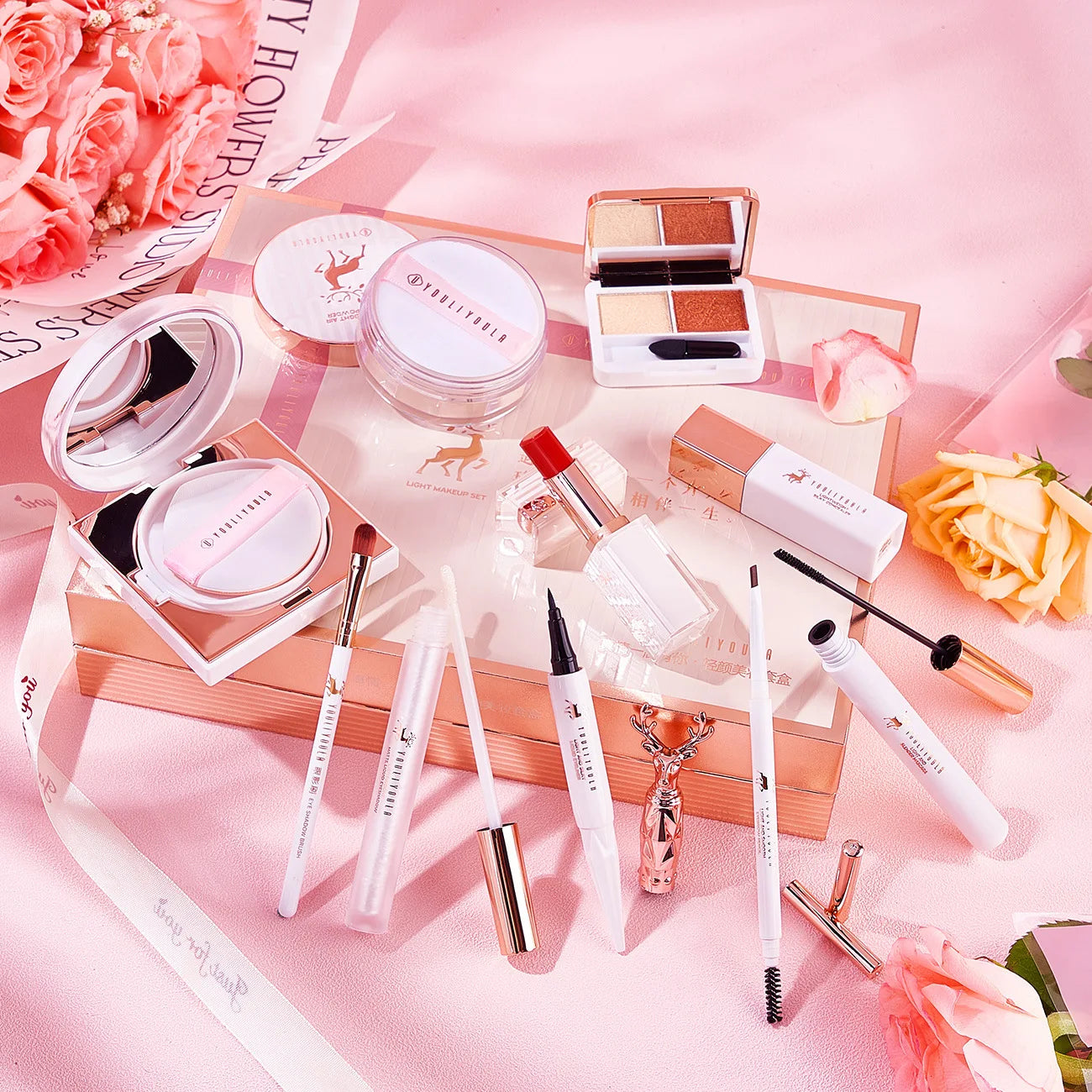 Makeup kit full professional Concealer Cushion BB Cream Lipstick Birthday Valentine's Day Gift Box Kit 10pcs