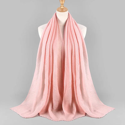 Women Plain Cotton Scarf Head Hijab Wrap Solid Full Cover-up Shawls Foulard Femme Headband Crinkle Muslim Hijabs Store 2024 NEW