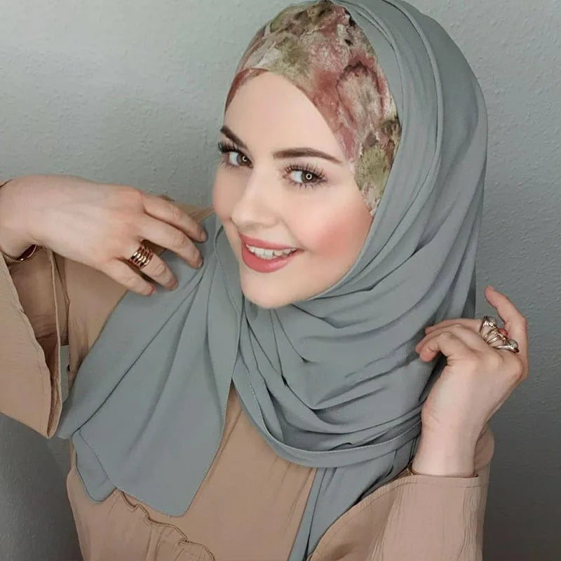 Muslim Modal Scarf Silk Abaya Hijab Islamic Jersey Hijabs For Woman Abayas Dress Turbans Crinkle Turban Instant Arabic Head