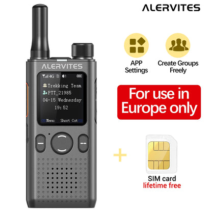 Baofeng AT1 POC Radio Lifetime Free Use Create Groups Freely Global 4G/5G Network Walkie Talkie Unlimited Distance ALERVITES
