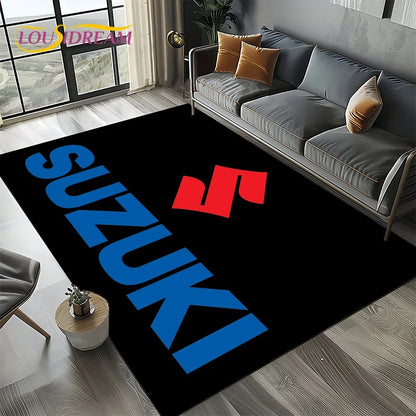 2025 Racing Car S-SUZUKI Logo Motorcycle Carpet Rug for Bedroom Living Room Home Sofa Decoration,kids Play Decor Floor Mat Gift