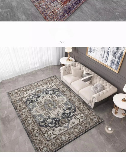American Retro Style Rugs for Bedroom Large Area Living Room Decoration Anti-slip Carpet Washable Lounge Floor Mat Home Soft Rug