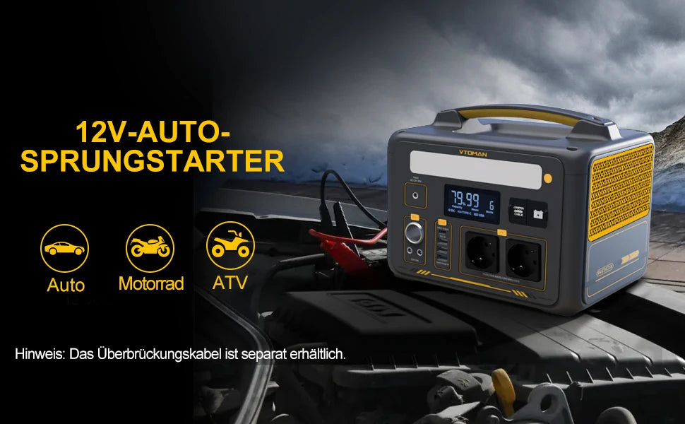 VTOMAN JUMP 600X Portable Power Station 299Wh Solar Generator LiFePO4 1200W Peak Power Powerstation Emergency Backup