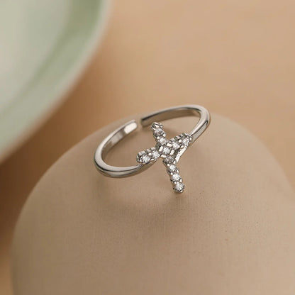 NEWBUY New Fashion Clear Shiny CZ Zircon Cross Evil Eye Rings For Women Girl Finger Accessories Party Jewelry Gift