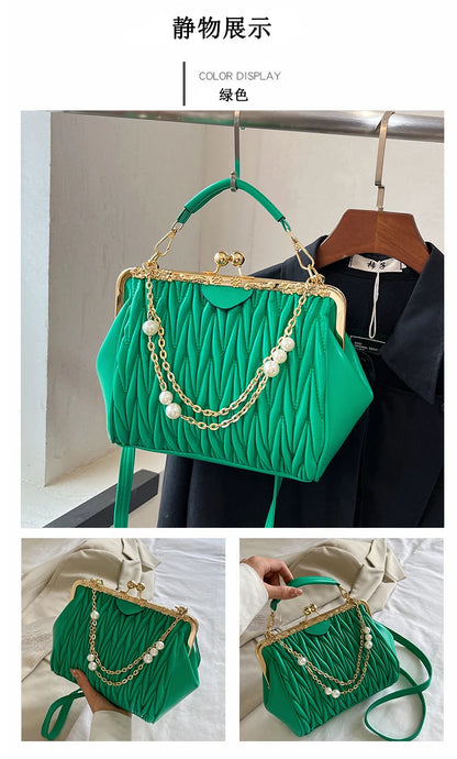 New Summer Women's Shoulder Bag Thick chain Handbag Sense of luxury Ladies Clouds Crossbody Messenger Bags Designer PU Women Bag
