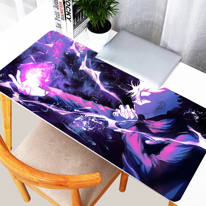 Mouse Pad Laptop Purple Japan Anime Gojo Mousepad XXL Non Slip Keyboard Rug PC J-jujutsu K-kaisen Extended Desk Mat For Boy Gift