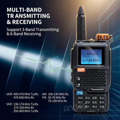 Quansheng Uv-5R Plus Walkie Talkie Dual Band Am Vhf Uhf Ham Radio For Baofeng Uv-5R Two Way Radio Outdoor Camping Hiking