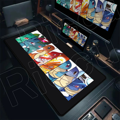 P-pokemon Bulbasaur Mouse Mats Rubber Mousepad Large Anime Gaming Accessories Pad Kawaii Carpet Cabinet Keyboard Office Deskmat