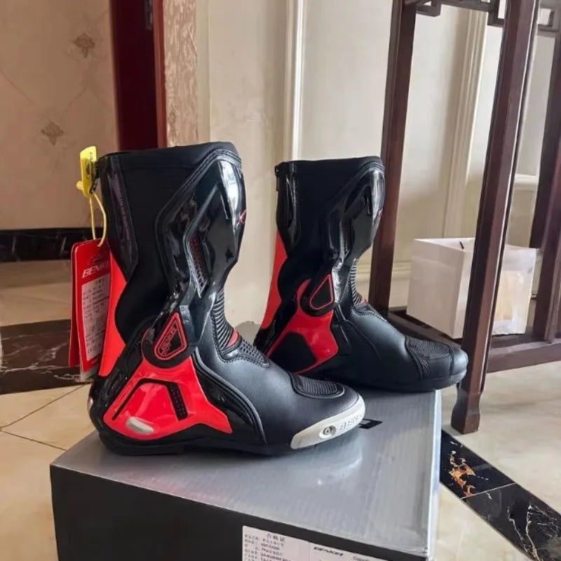 BENKIA CE Certification Motorcycle Botas Professional Track Riding Boots Racing Summer Zapato AntiCollision Off-Road for Rally