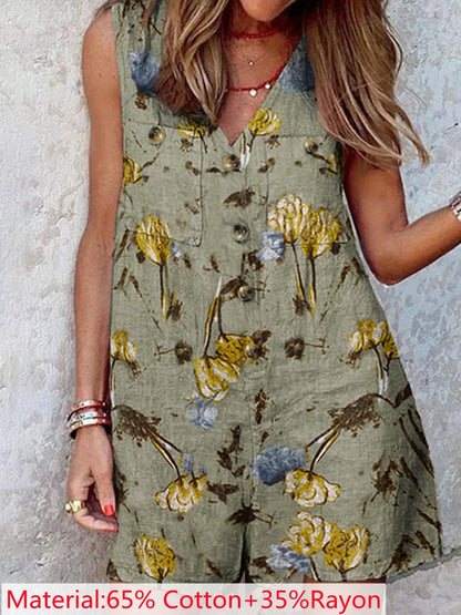Stylish Women V Neck Sleeveless Rompers 2023 ZANZEA Summer Jumpsuits Short Playsuits Casual Solid Loose Beach Overalls Oversized